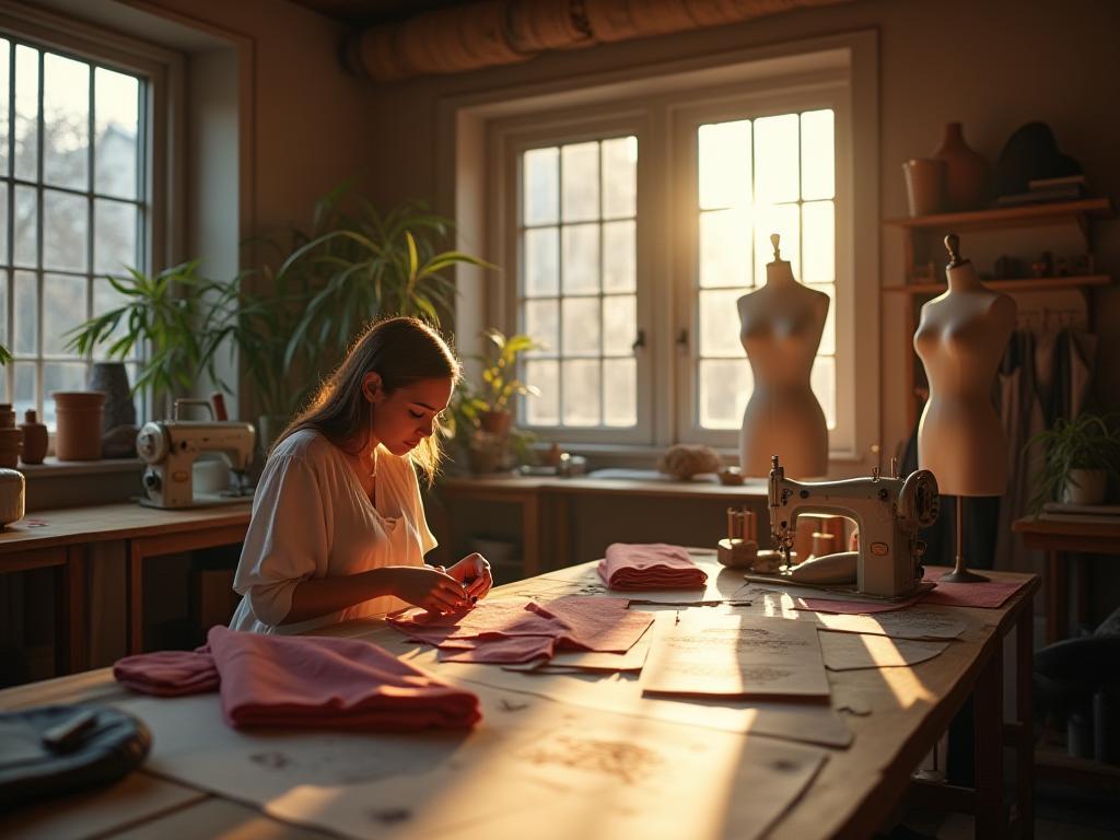 ムスビ・アパレルのアトリエ風景